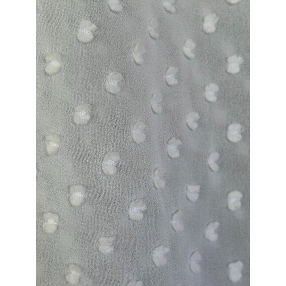 Ann Taylor Loft White Swiss Dot Blouse Short Sleeve Tie-Front Size M - Picture 5 of 5